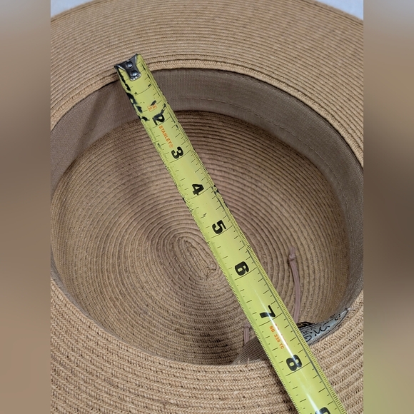 Sun 'N' Sand UPF 50+ Wide Brim Straw Hat Leopard Print Bow Ribbon Sun Protection - Picture 5 of 5